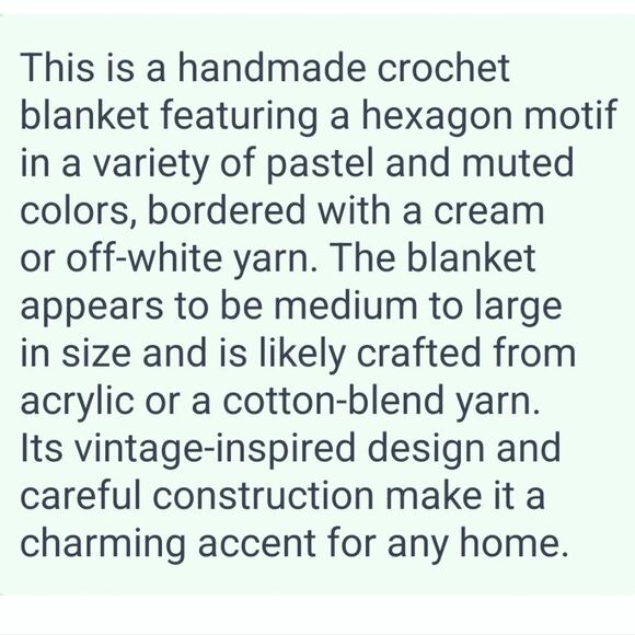 Antique Crocheted Granny Square Afghan Throw 60x76 - Picture 5 of 5